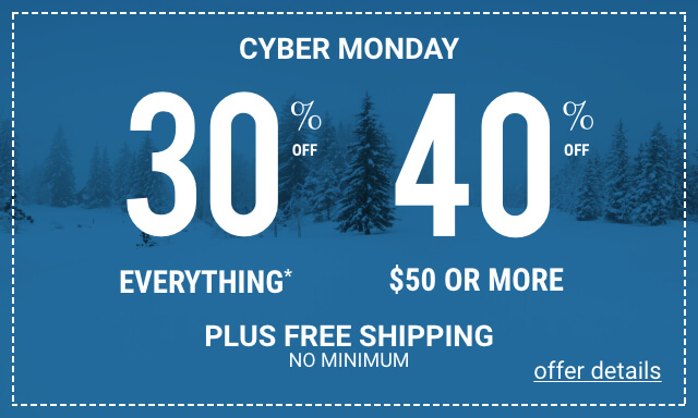 Black Friday Weekend 30% Off Everything and 40% Off $50 or More - Click for details