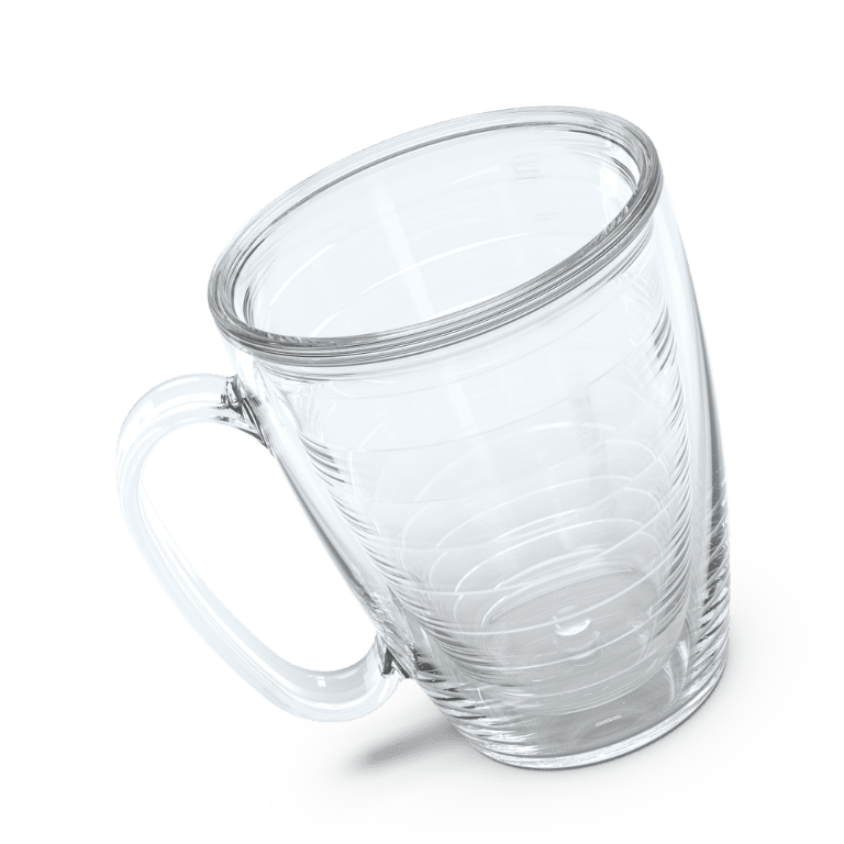 Double Wall Insulated COFFEE MUGS With Handles CLEAR Glass 