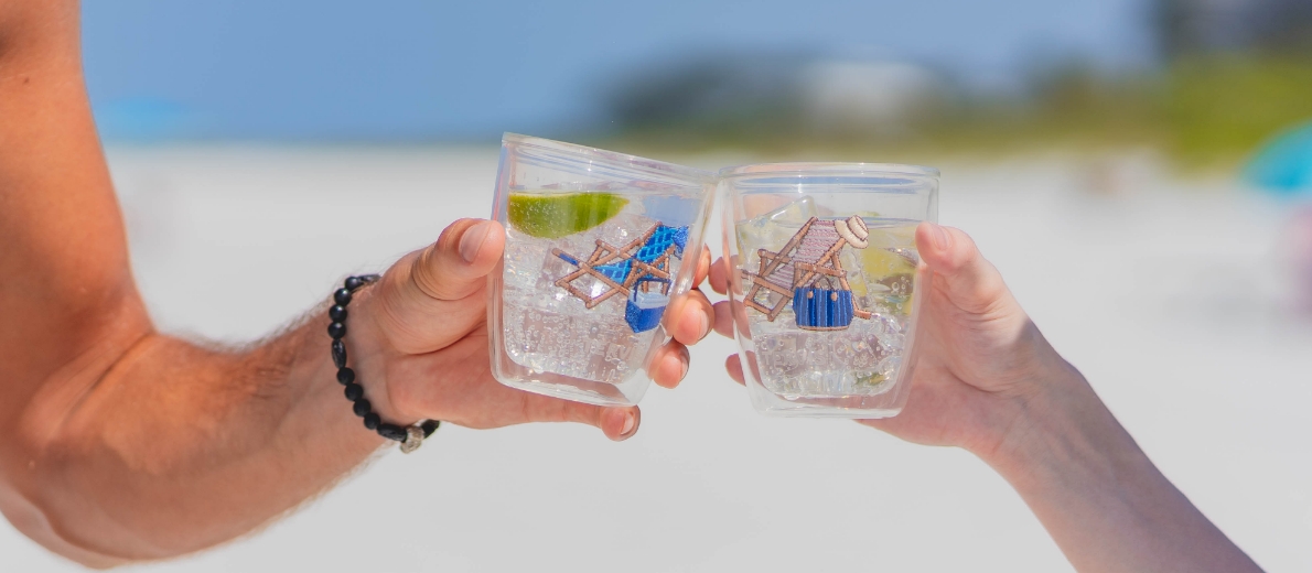 Enjoy drinks outdoors with 12oz insulated Tervis tumblers.