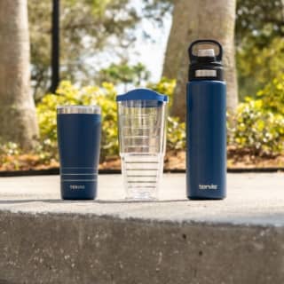 Tervis Tumbler 24oz Stainless Water Bottle Deepwater Blue Powder Coated